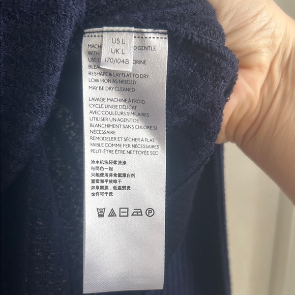 Free People Deep Blue oversized waffle top - Picture 5 of 16